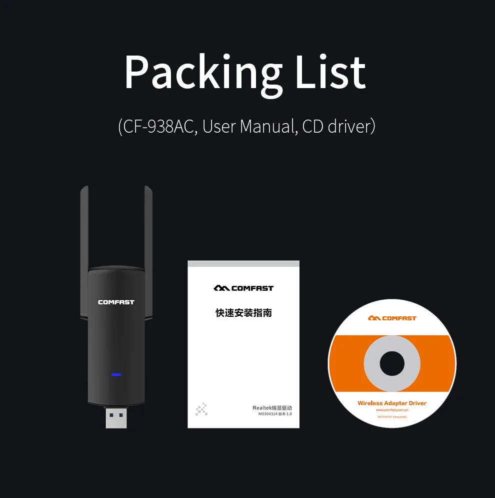 RTL8814AU 1900Mbps USB3.0 WiFi Adapter