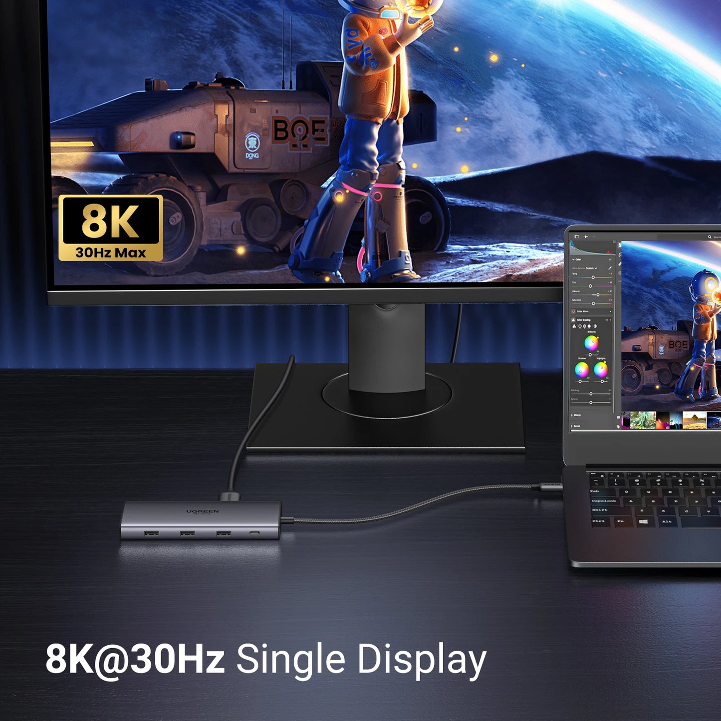 UGREEN 10-in-1 USB C Hub with Dual HDMI and 8K Adapter