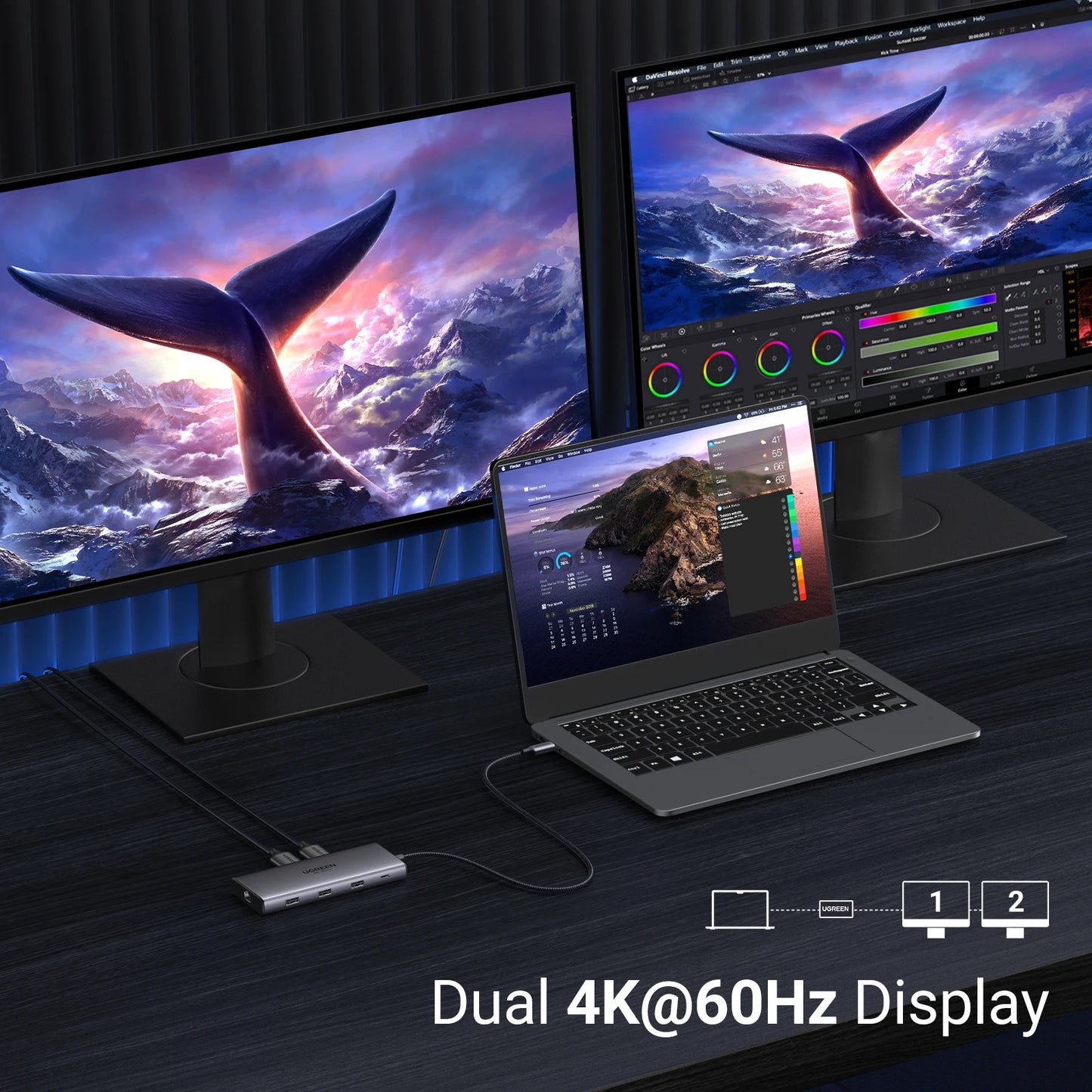 UGREEN 10-in-1 USB C Hub with Dual HDMI and 8K Adapter
